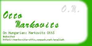 otto markovits business card